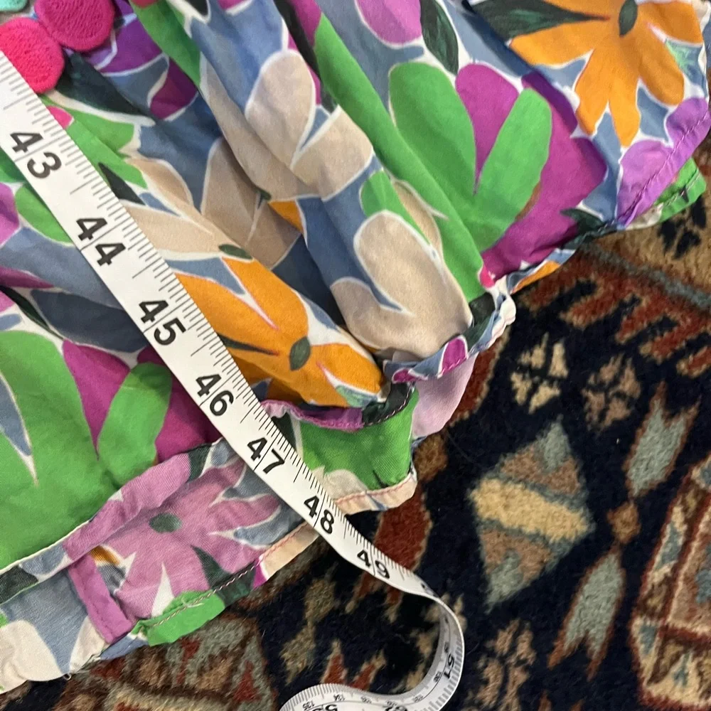 CeliaB Aneeta Dress purple floral midi trim vibrant button down shirt dress S - Picture 9 of 12